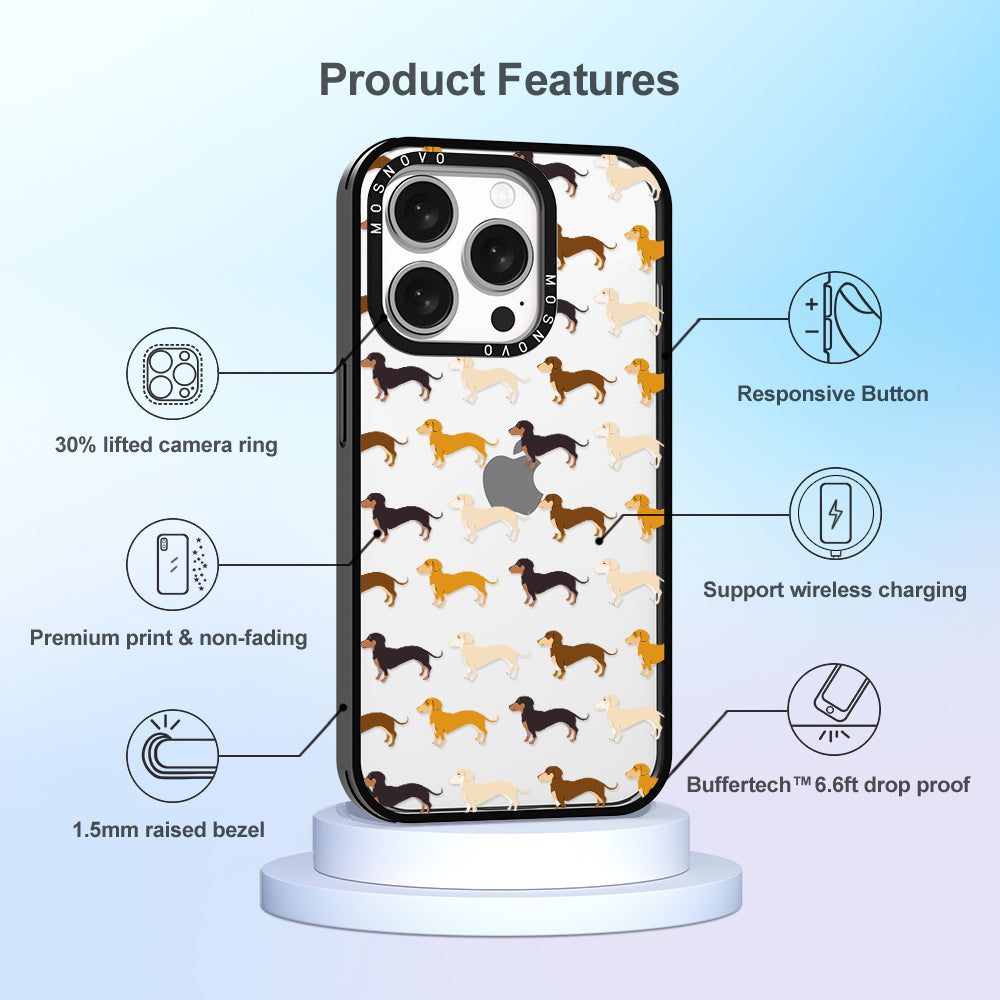 Cute Dachshund Phone Case - iPhone 15 Pro Case - MOSNOVO