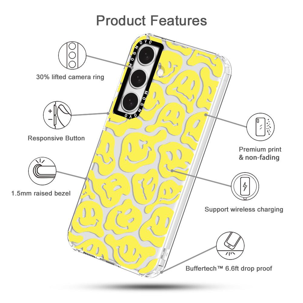 Melted Yellow Smiles Face Phone Case - Samsung Galaxy S24 Plus Case - MOSNOVO