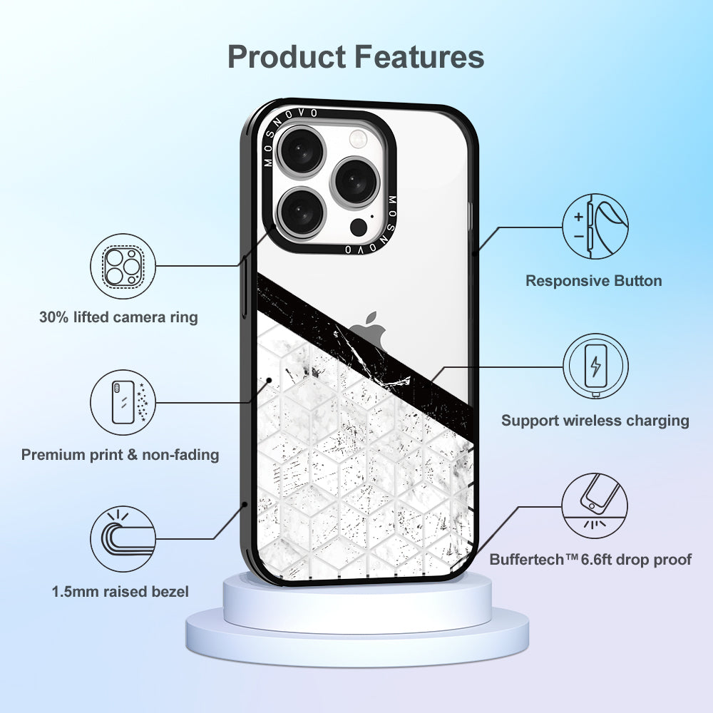 Marble Block Art Phone Case - iPhone 15 Pro Case - MOSNOVO