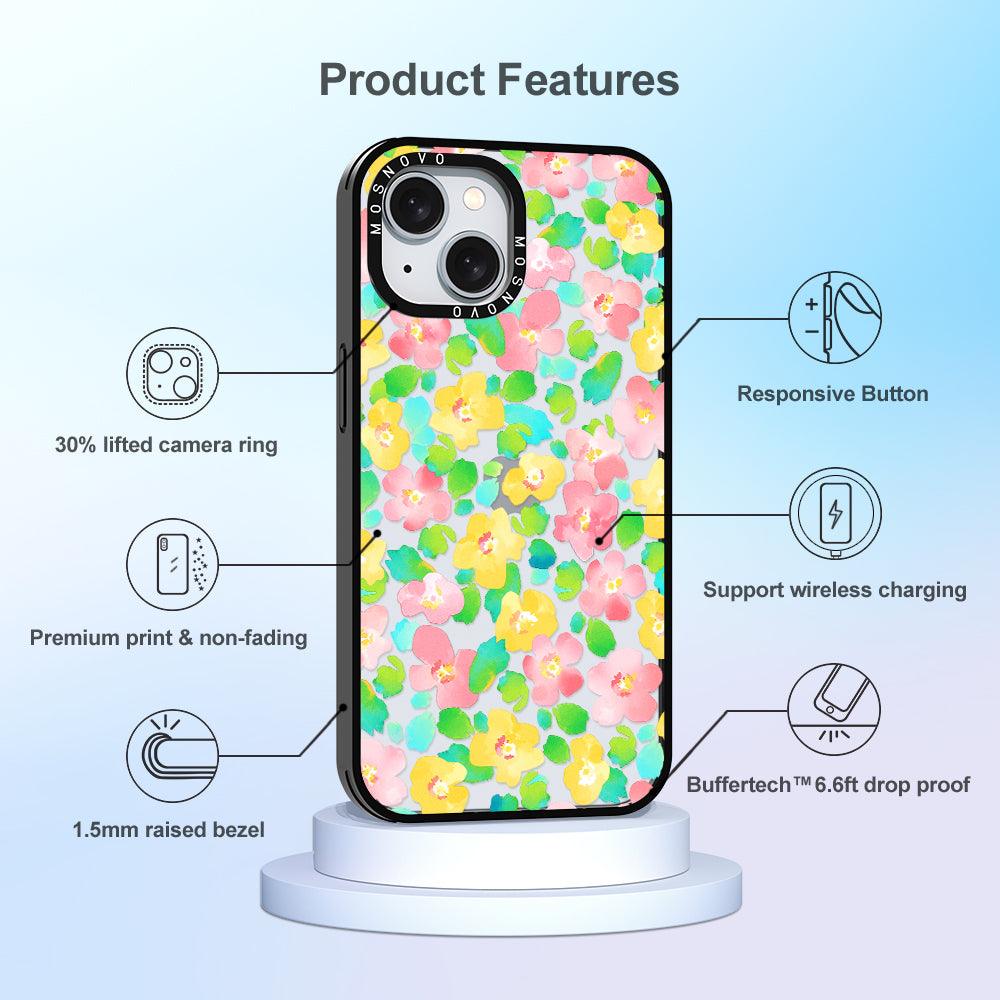 Floral Print Phone Case - iPhone 15 Case - MOSNOVO