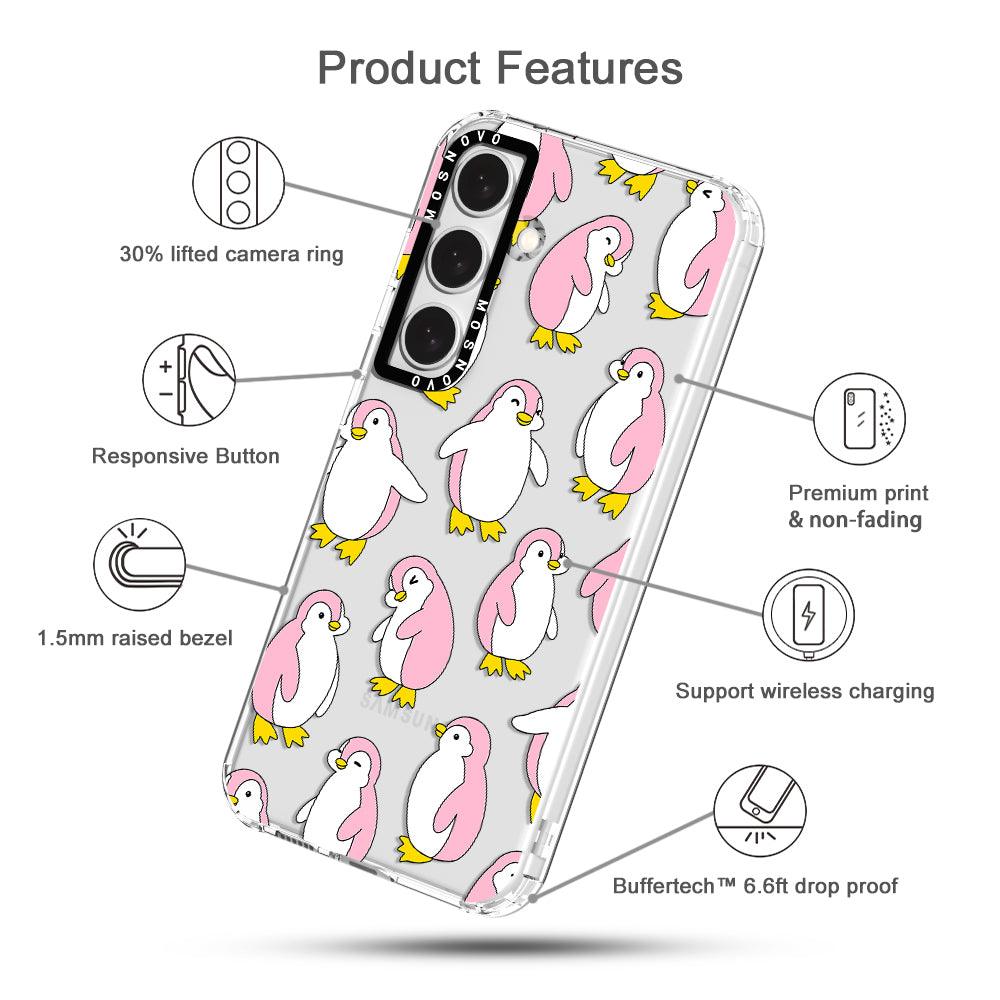 Pink Penguins Phone Case - Samsung Galaxy S24 Plus Case