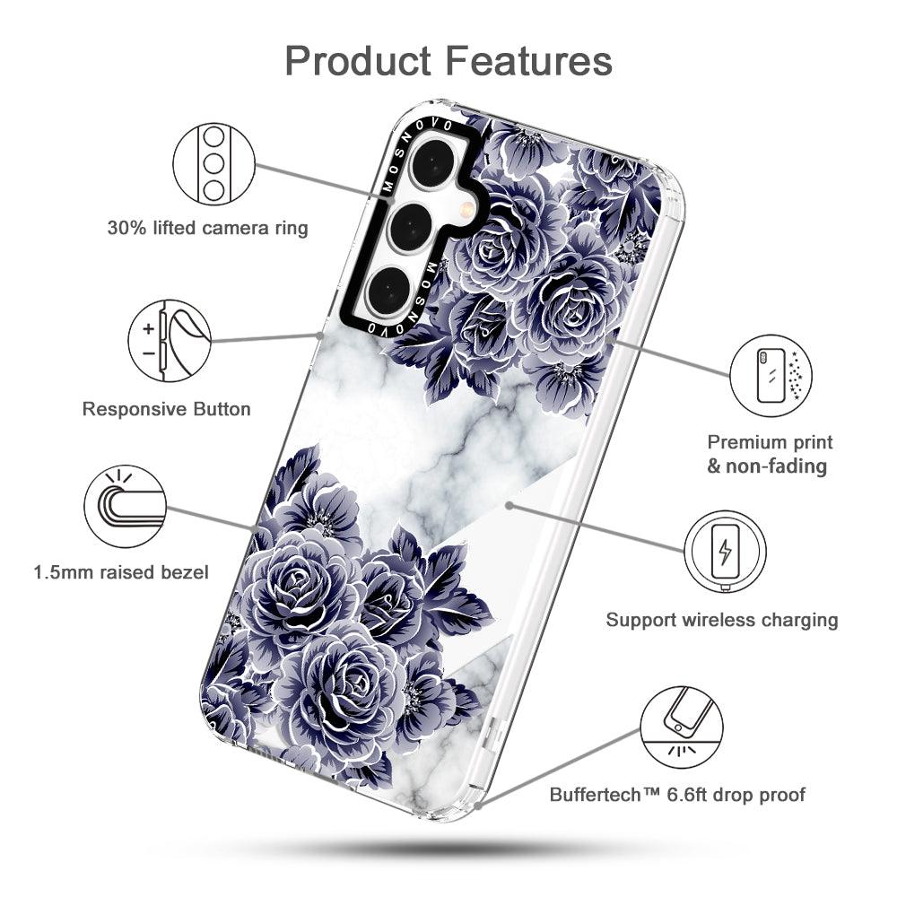 Purple Flower Marble Phone Case - Samsung Galaxy S23 FE Case