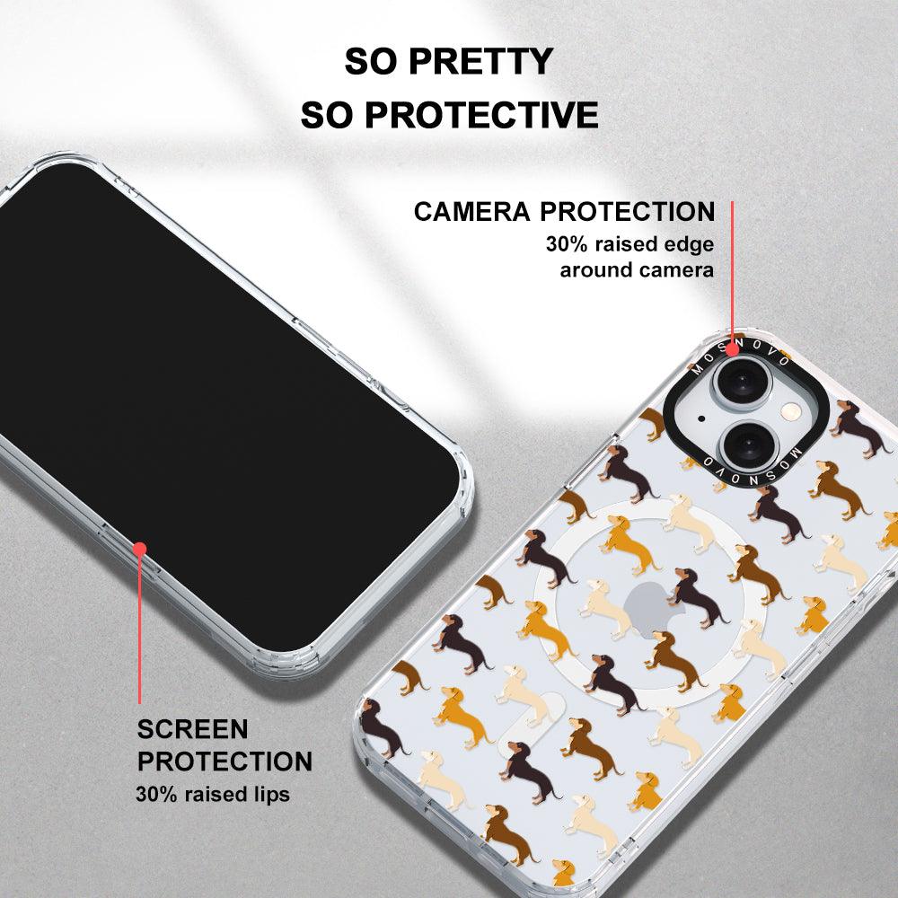 Cute Dachshund Phone Case - iPhone 15 Case Clear With Magsafe