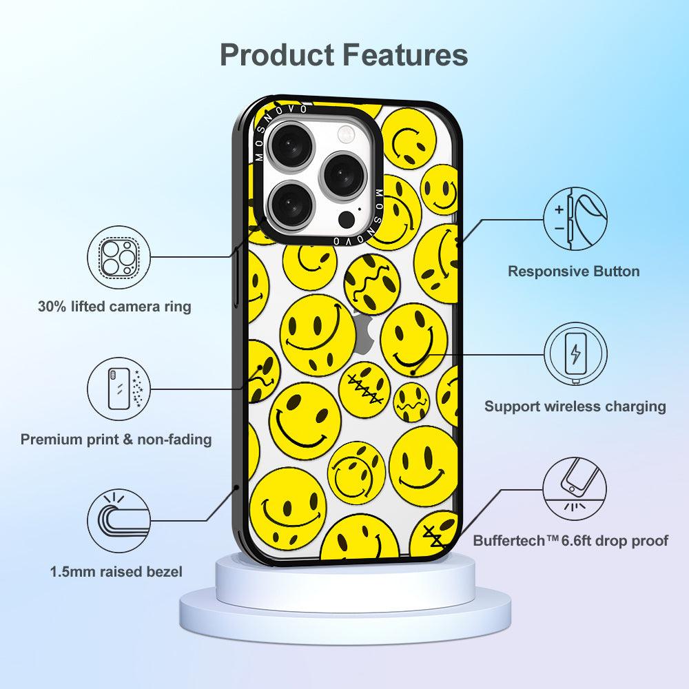 Smiley Face Phone Case - iPhone 15 Pro Case - MOSNOVO