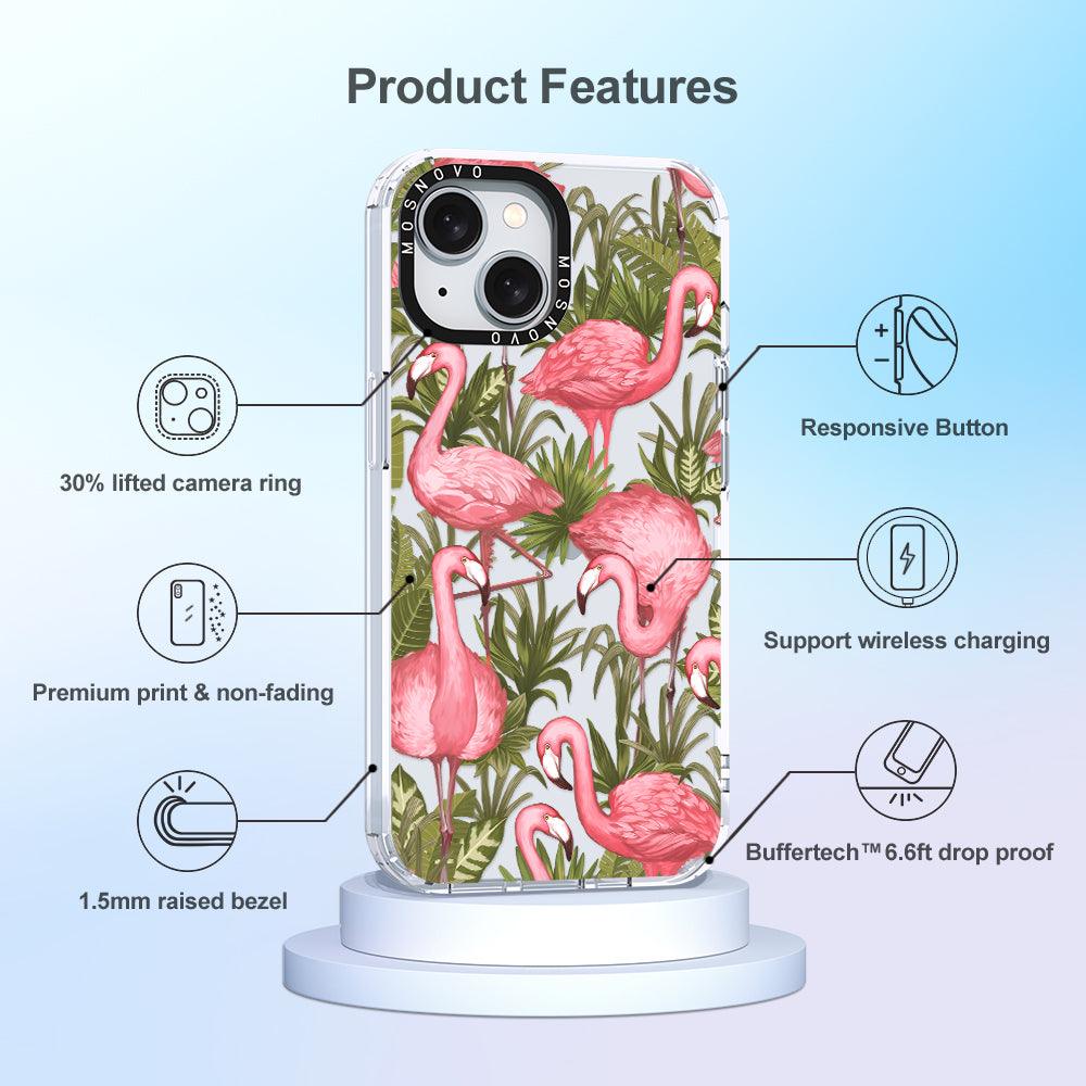 Jungle Flamingo Phone Case - iPhone 15 Plus Case - MOSNOVO