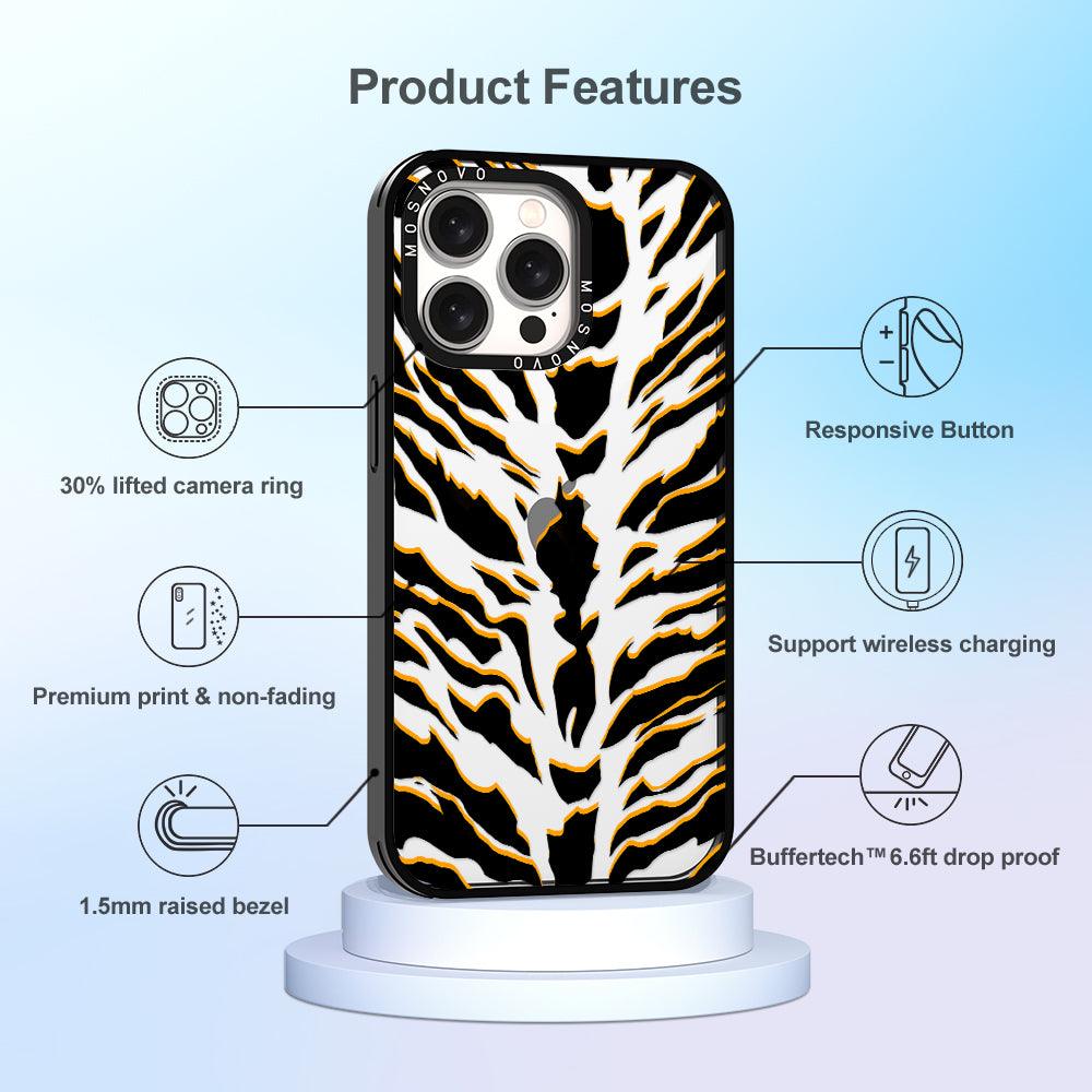 Tiger Print Phone Case - iPhone 15 Pro Max Case - MOSNOVO