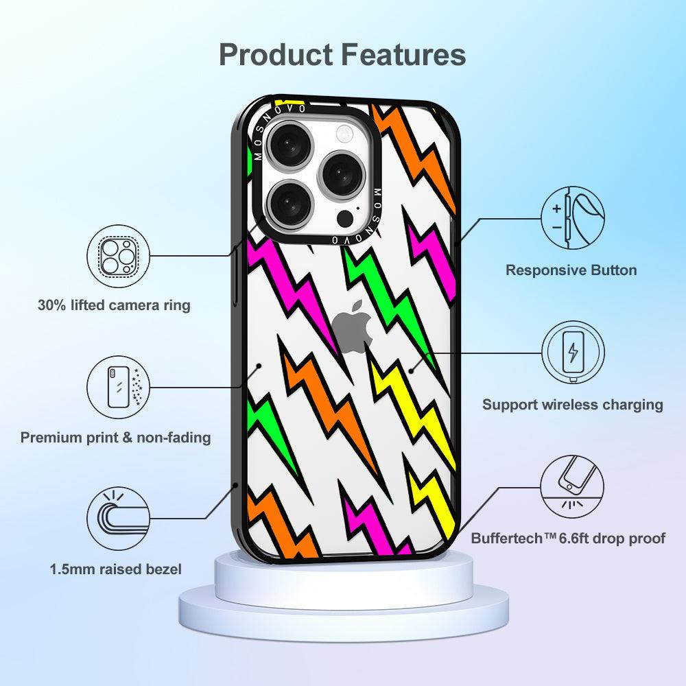 Colorful Lightning Phone Case - iPhone 15 Pro Case - MOSNOVO