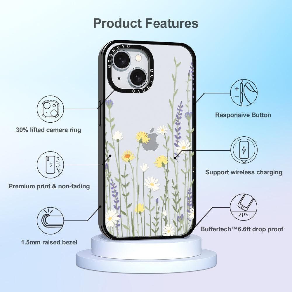 Wild Meadow Floral Phone Case - iPhone 15 Plus Case - MOSNOVO