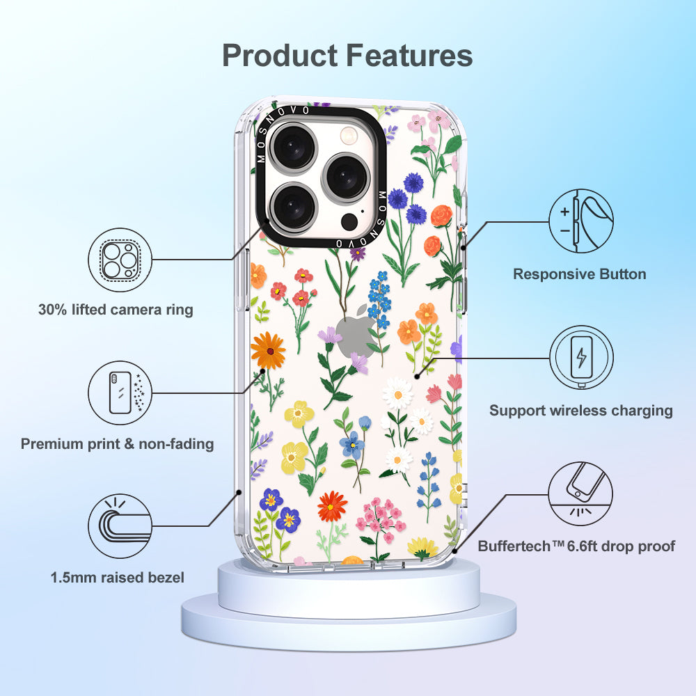 Botanical Floral Phone Case - iPhone 15 Pro Case - MOSNOVO