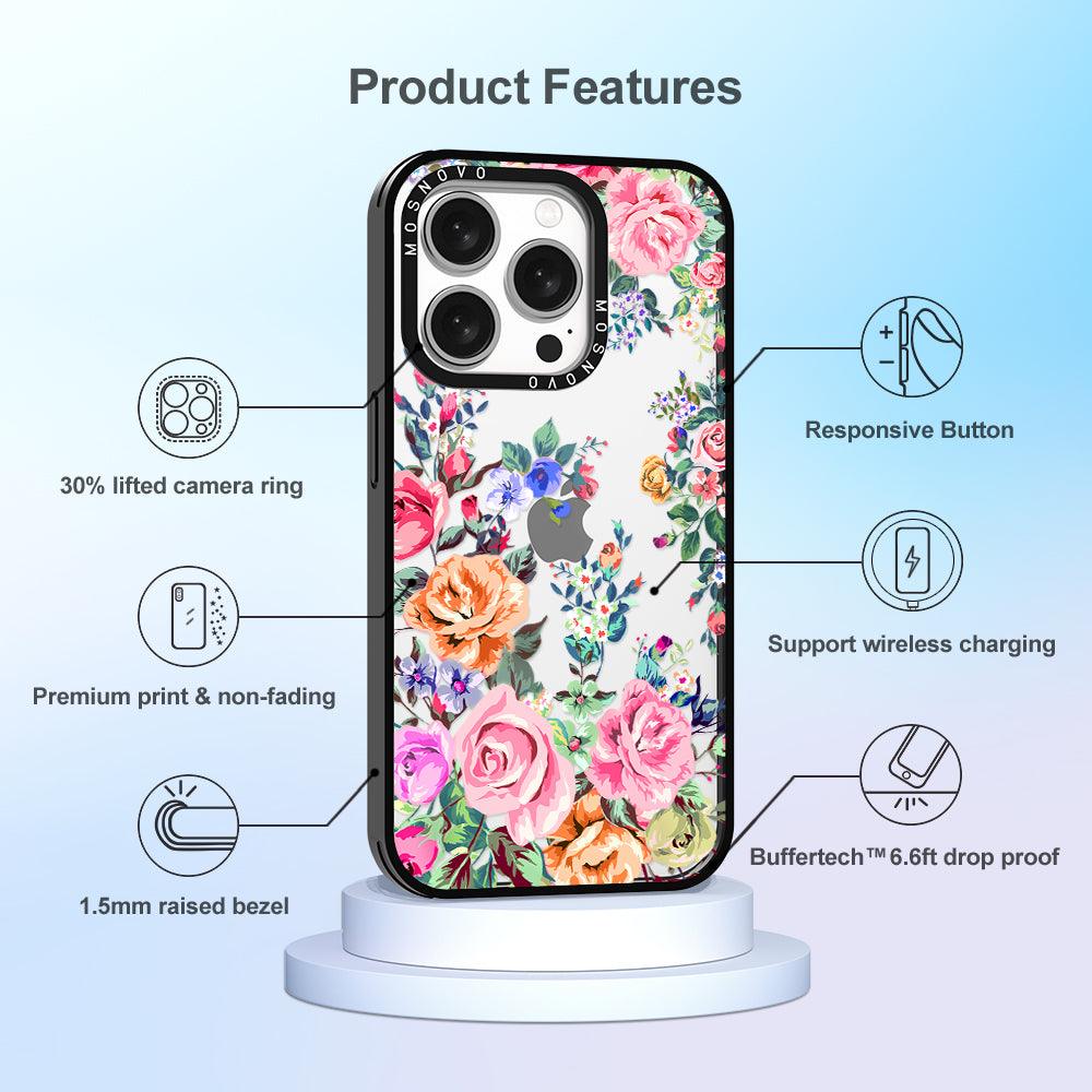 Flower Garden Phone Case - iPhone 15 Pro Case - MOSNOVO