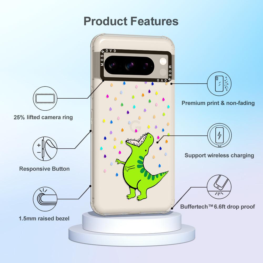 Rainbow Dinosaur Phone Case - Google Pixel 8 Pro Case - MOSNOVO