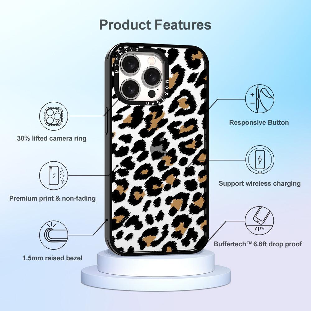 Leopard Print Phone Case - iPhone 15 Pro Max Case - MOSNOVO