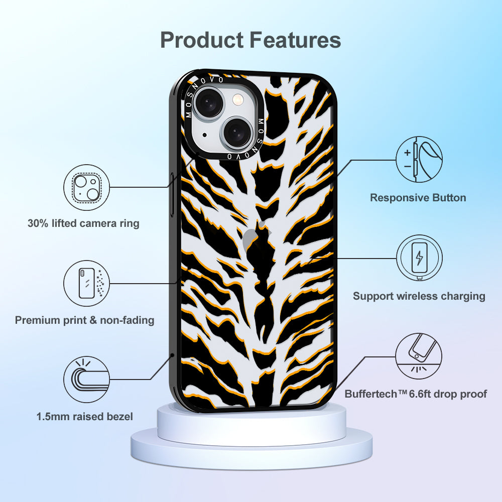 Tiger Print Phone Case - iPhone 15 Plus Case - MOSNOVO