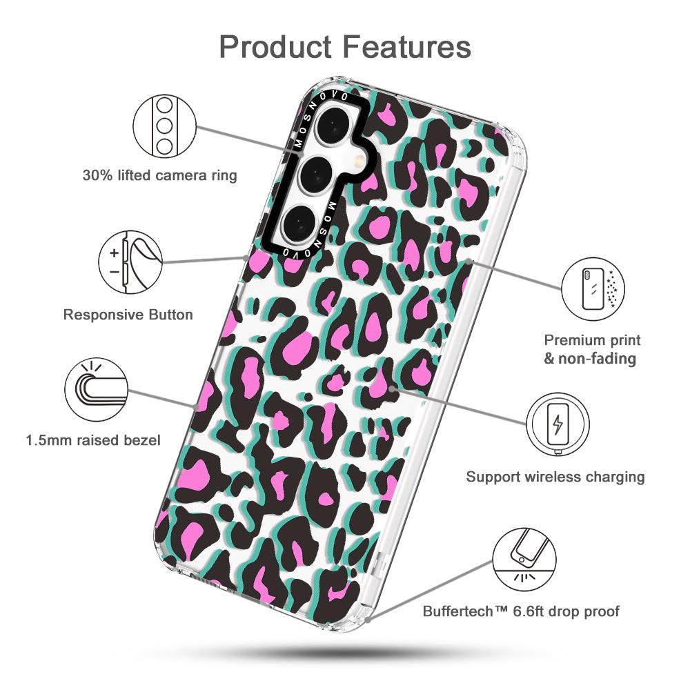 Hot Pink Leopard Print Phone Case - Samsung Galaxy S23 FE Case