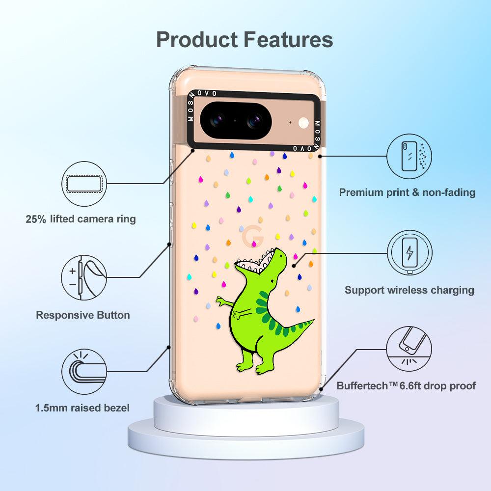 Rainbow Dinosaur Phone Case - Google Pixel 8 Case