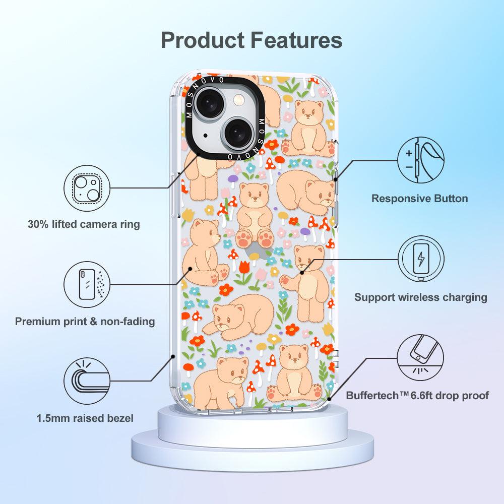 Cute Bear Phone Case - iPhone 15 Case - MOSNOVO