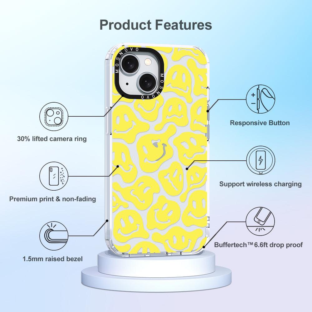 Melted Yellow Smiles Face Phone Case - iPhone 15 Case - MOSNOVO