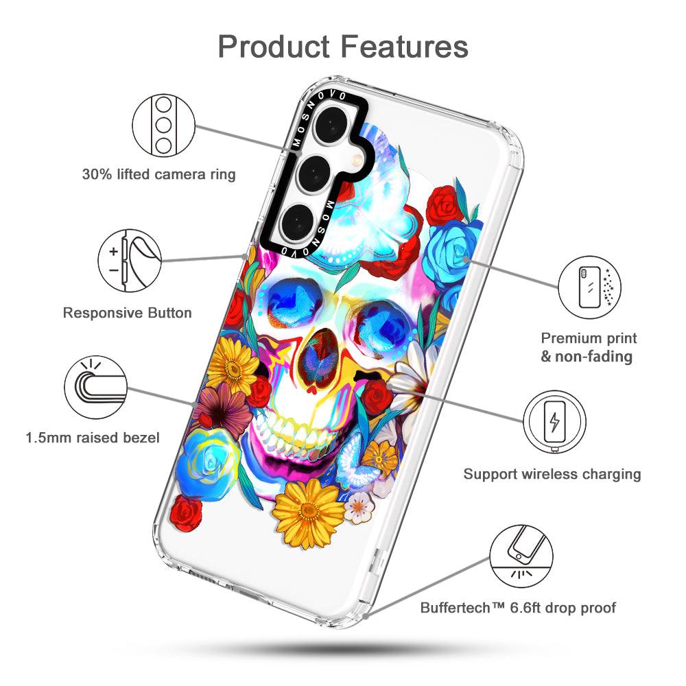 Sugar Flower Skull Phone Case - Samsung Galaxy S23 FE Case