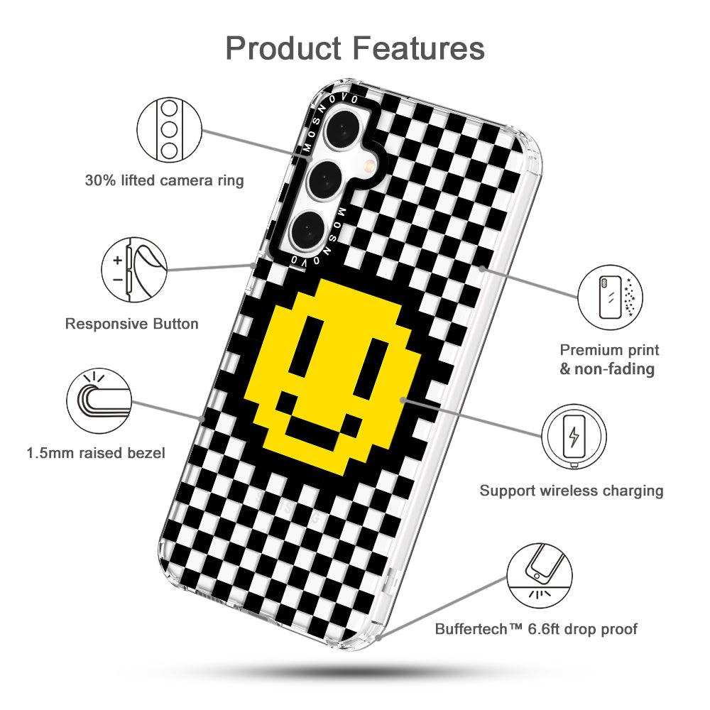 Smile Checkered Phone Case - Samsung Galaxy S23 FE Case