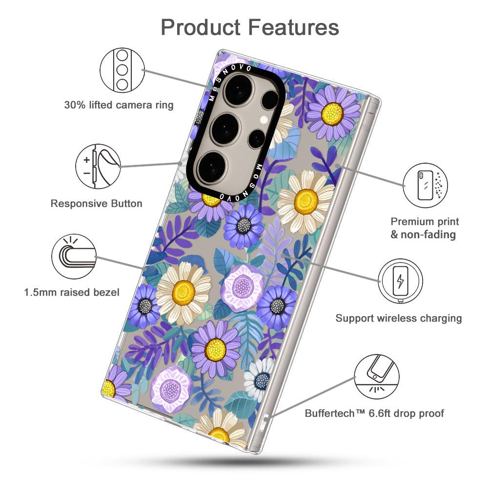 Purple Floral Phone Case - Samsung Galaxy S24 Ultra Case - MOSNOVO