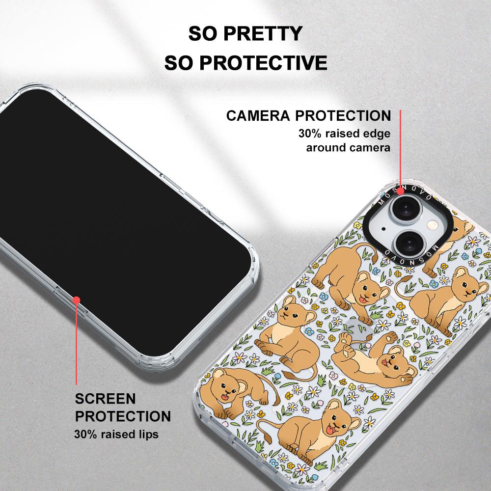 Cute Lions Phone Case - iPhone 15 Case Clear With Magsafe