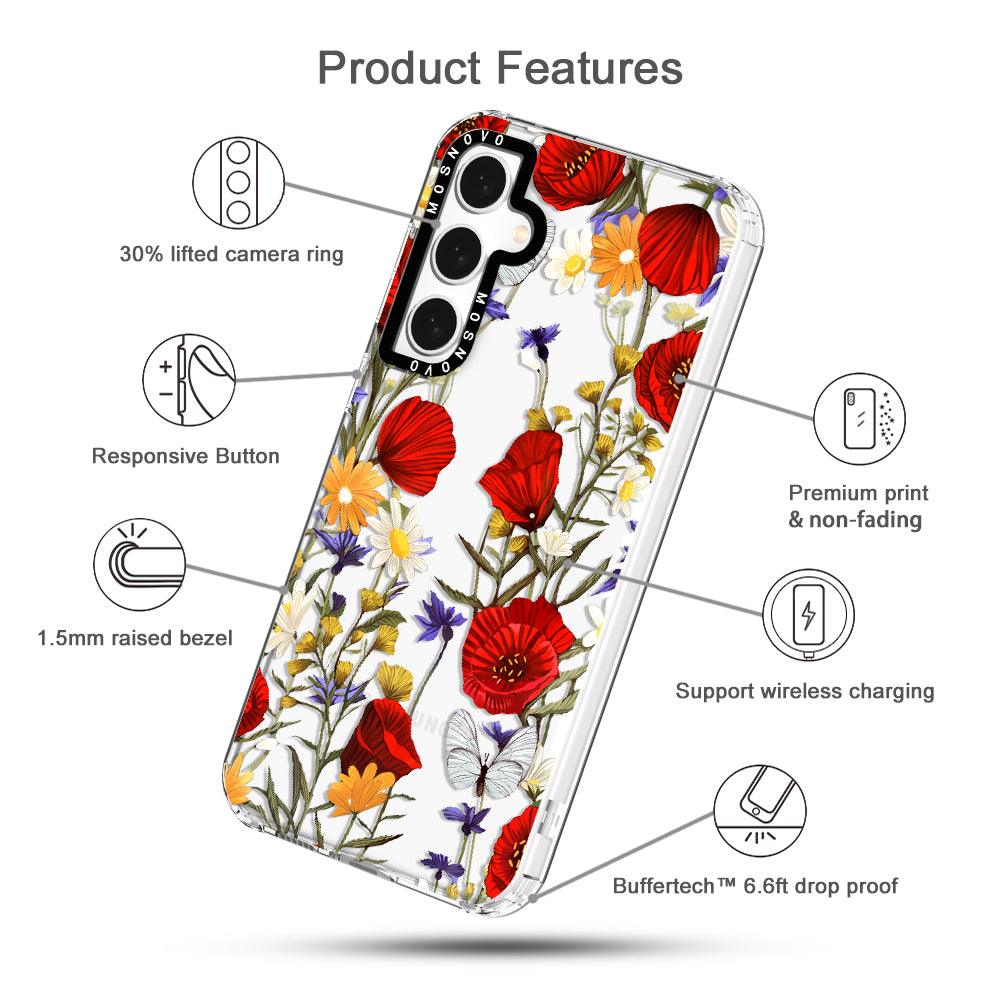 Poppy Floral Phone Case - Samsung Galaxy S23 FE Case