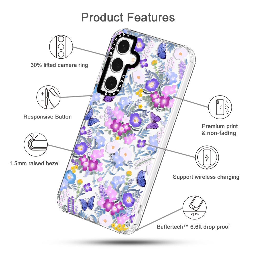 Purple Peri Nemophila Flower Phone Case - Samsung Galaxy S23 FE Case