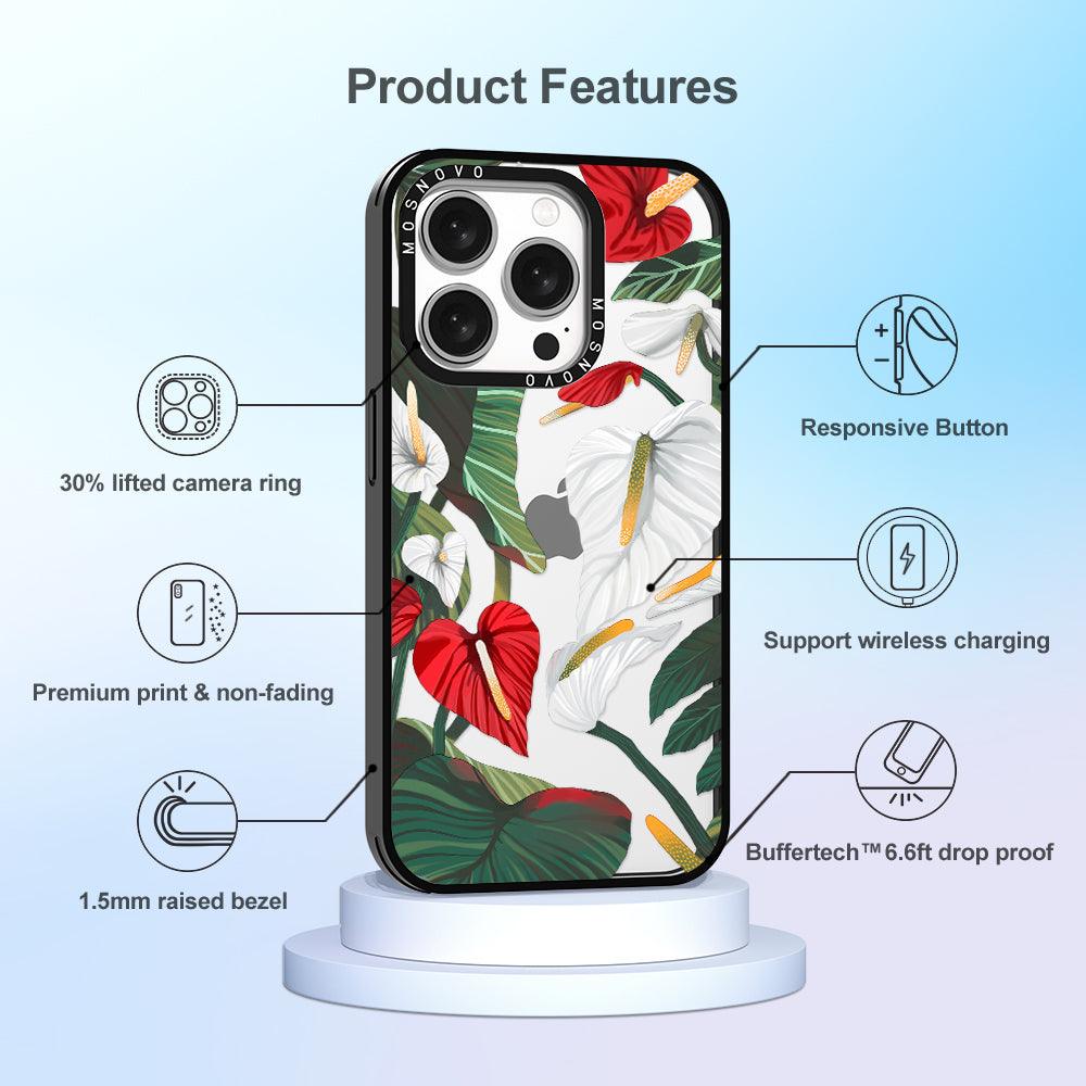 Anthurium Phone Case - iPhone 15 Pro Case - MOSNOVO