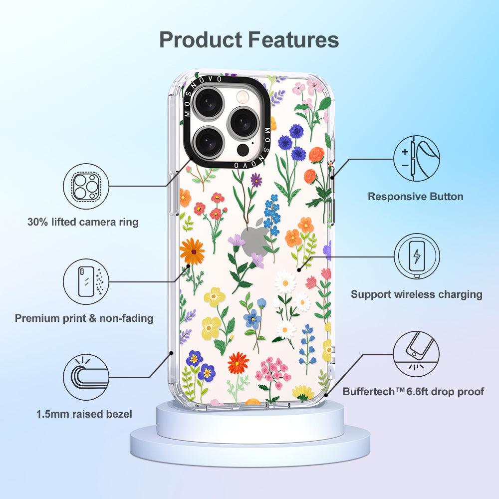 Botanical Floral Phone Case - iPhone 15 Pro Max Case - MOSNOVO