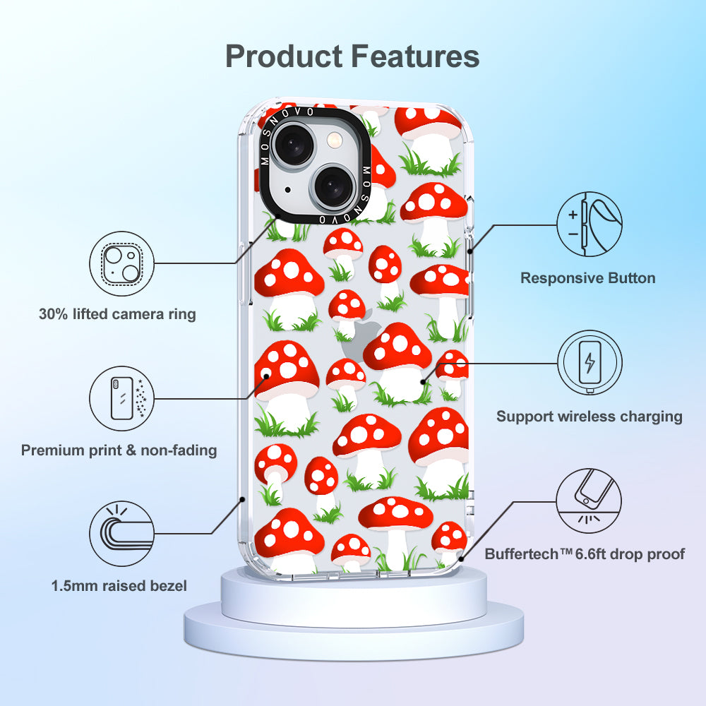 Cute Mushroom Phone Case - iPhone 15 Case - MOSNOVO