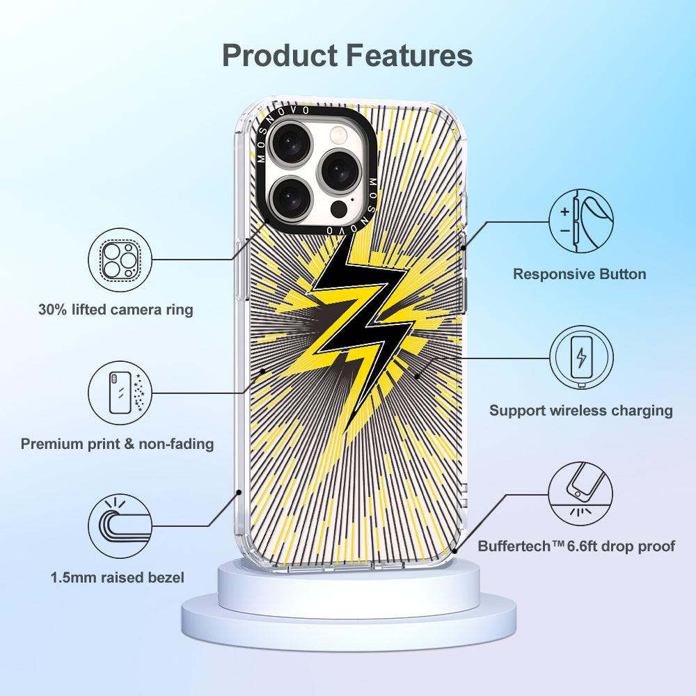 Lightning Bolt Phone Case - iPhone 15 Pro Max Case - MOSNOVO