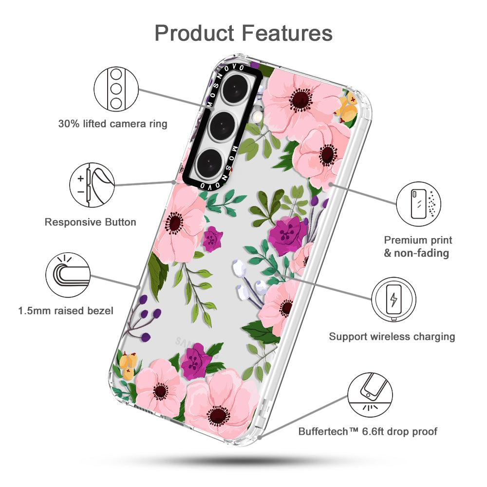 Watercolor Floral Phone Case - Samsung Galaxy S24 Plus Case - MOSNOVO