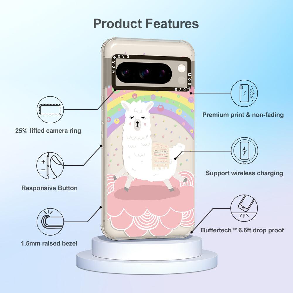 Pastel Rainbow Llama Phone Case - Google Pixel 8 Pro Case