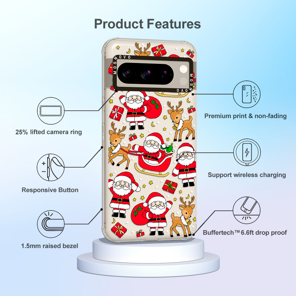 Cute Santa Claus Deer Phone Case - Google Pixel 8 Pro Case - MOSNOVO