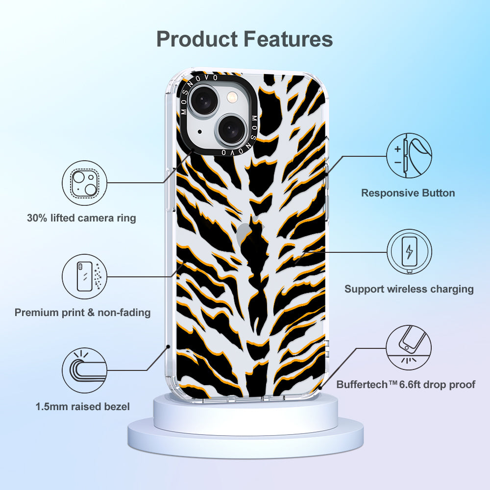 Tiger Print Phone Case - iPhone 15 Plus Case - MOSNOVO