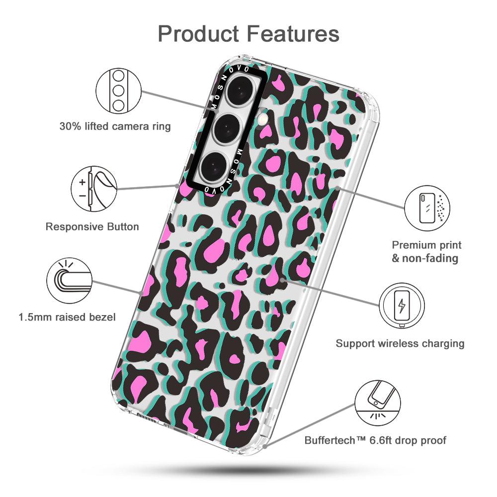 Hot Pink Leopard Print Phone Case - Samsung Galaxy S24 Case - MOSNOVO