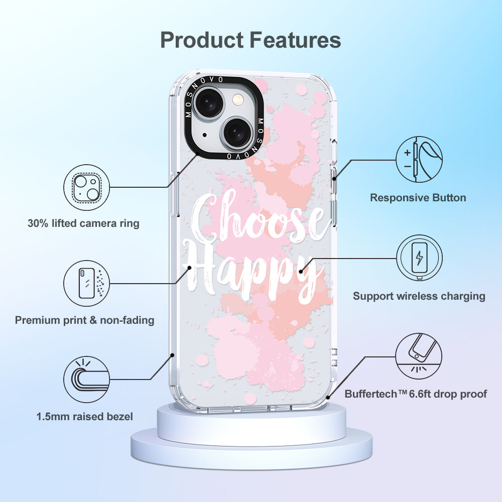 Choose Happy Phone Case - iPhone 15 Plus Case - MOSNOVO