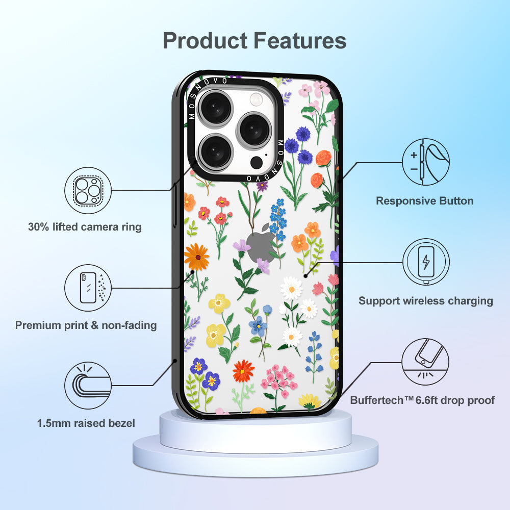 Botanical Floral Phone Case - iPhone 15 Pro Case - MOSNOVO