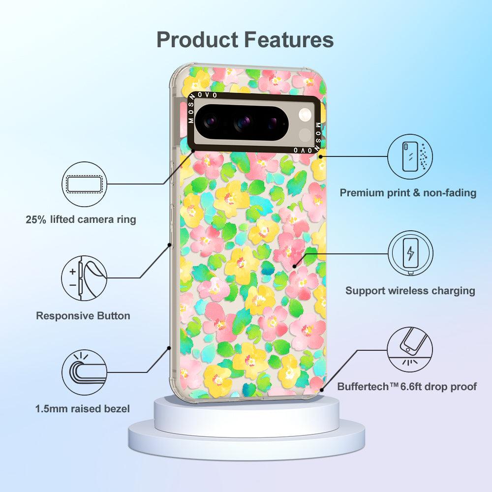 Floral Print Phone Case - Google Pixel 8 Pro Case - MOSNOVO