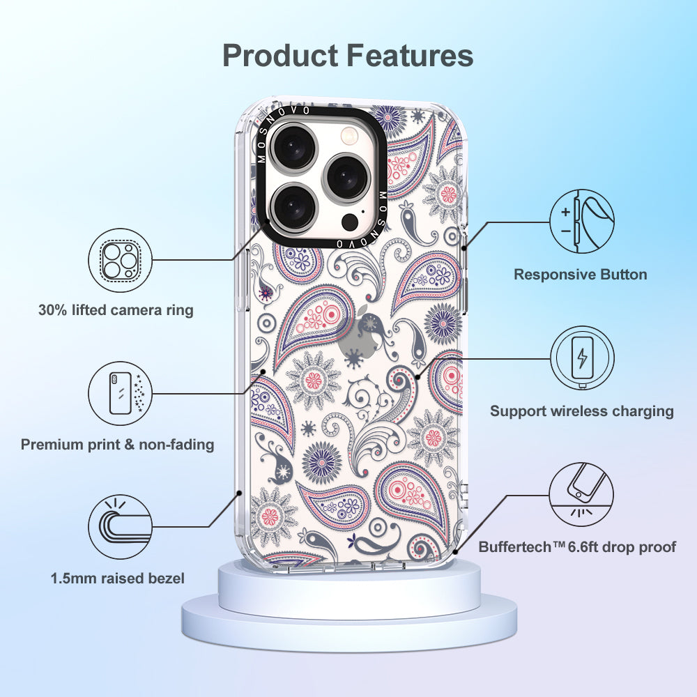 Paisley Phone Case - iPhone 15 Pro Case - MOSNOVO