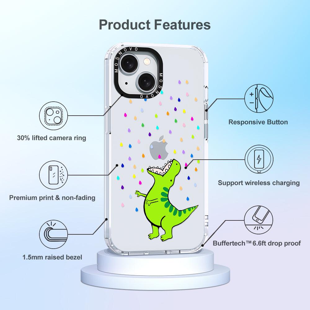 Rainbow Dinosaur Phone Case - iPhone 15 Plus Case - MOSNOVO