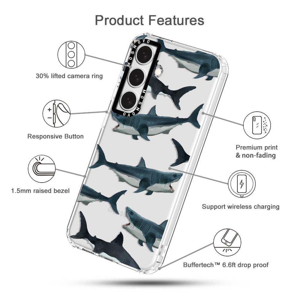 Great White Shark Phone Case - Samsung Galaxy S24 Case - MOSNOVO