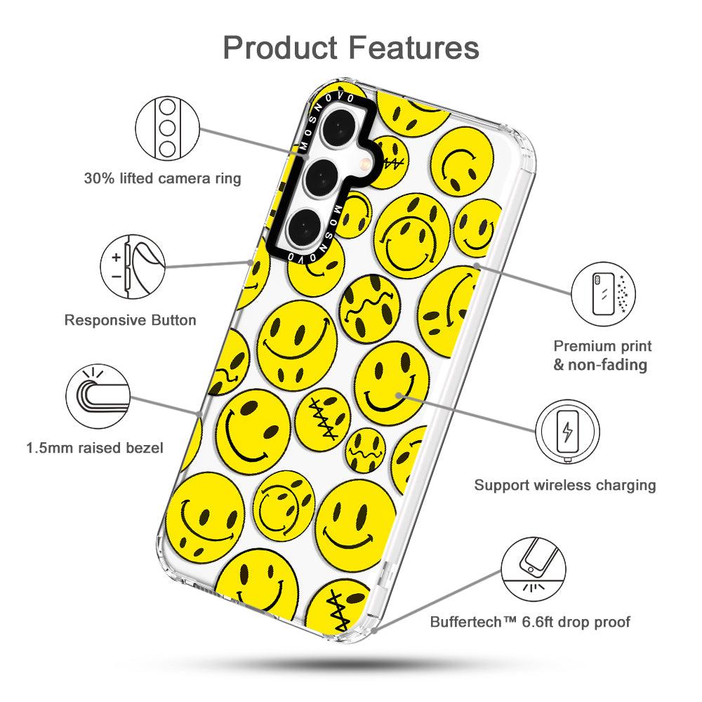 Yellow Sad Smile Face Phone Case - Samsung Galaxy S23 FE Case