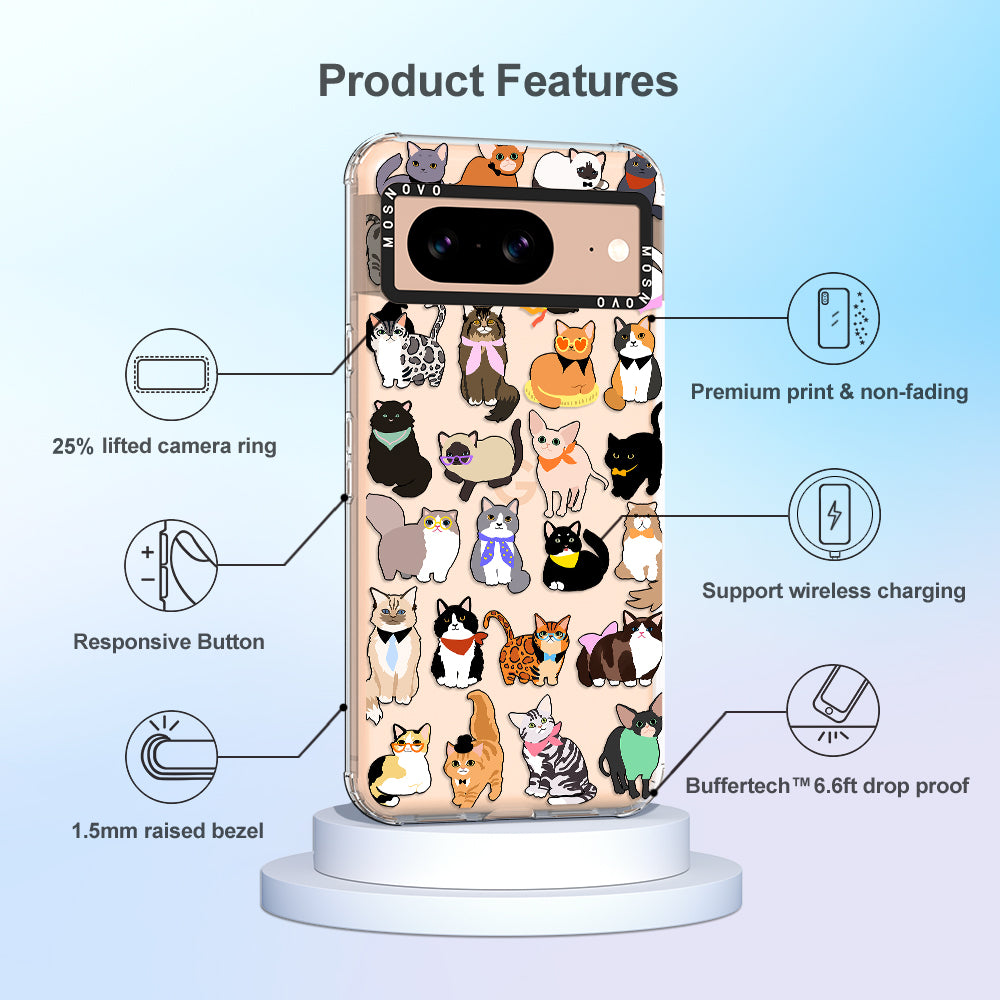 Cute Cat Phone Case - Google Pixel 8 Case - MOSNOVO