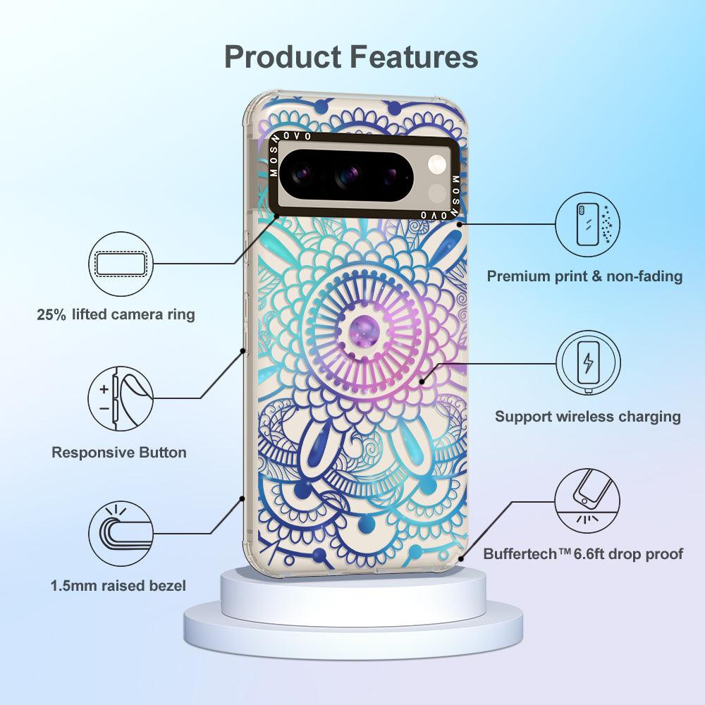 Violet Blue Mandala Phone Case - Google Pixel 8 Pro Case - MOSNOVO