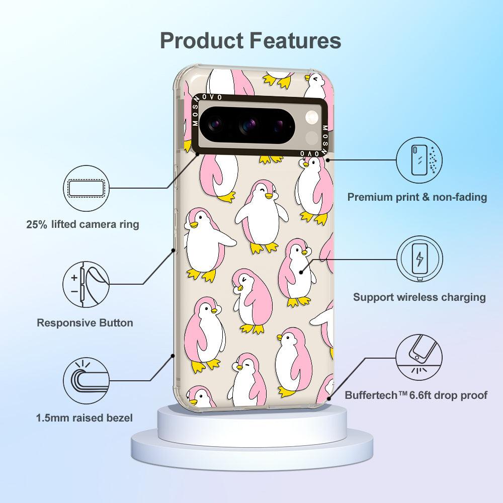 Pink Penguins Phone Case - Google Pixel 8 Pro Case - MOSNOVO