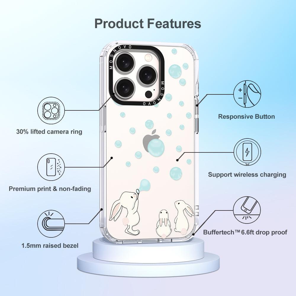 Bunny Blow Bubble Phone Case - iPhone 15 Pro Case - MOSNOVO