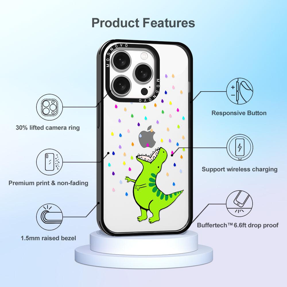 Rainbow Dinosaur Phone Case - iPhone 15 Pro Case - MOSNOVO