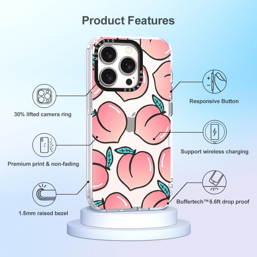 Cute Peach Phone Case - iPhone 15 Pro Case - MOSNOVO