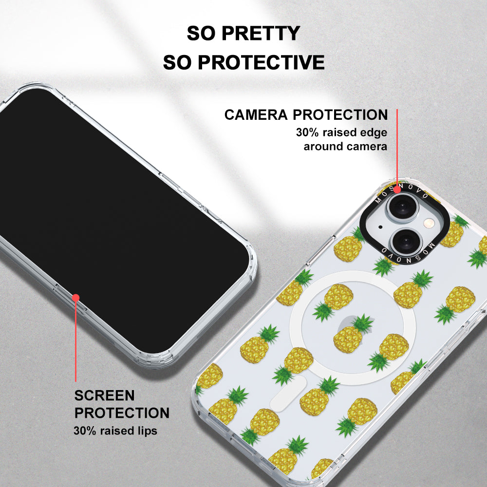 Cute Hawaiian Pineapple Phone Case - iPhone 15 Case Clear With Magsafe